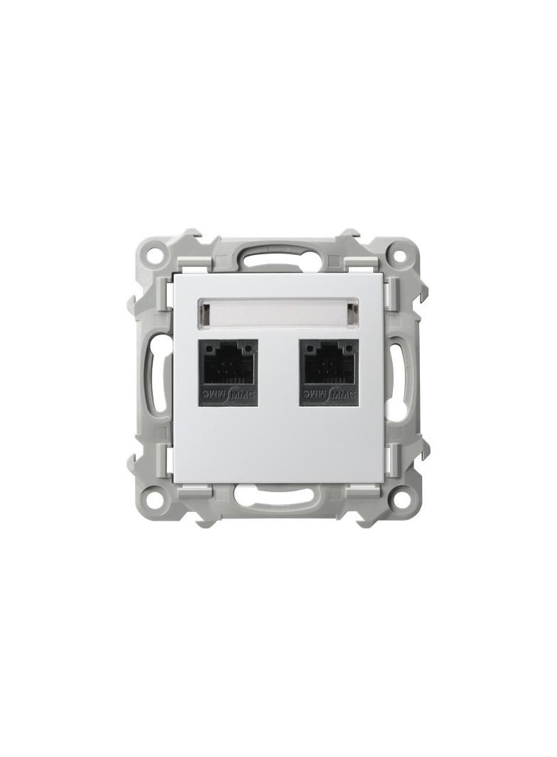 SZAFIR Gniazdo komputerowe podwójne, kat. 5e MMC - kolor biały
