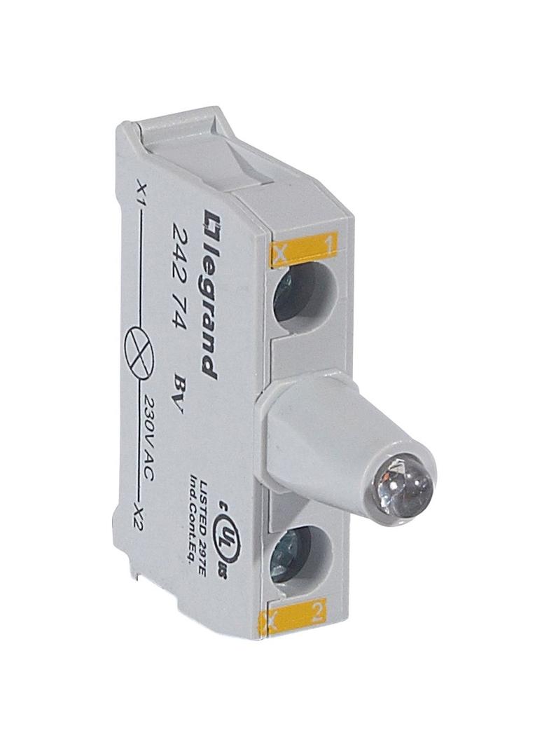 OSMOZ KORPUS Z GŁÓWKĄ Z PODŚWIETLENIEM DO PUSZKI, ŻÓŁTA 230 V, ZACISKI ŚRUBOWE, Legrand