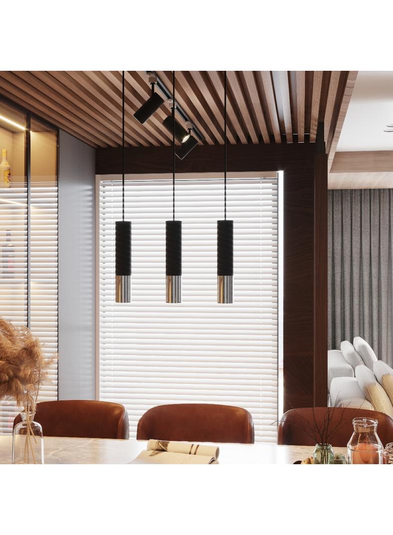 Lampa wisząca LOOPEZ 2 czarny/chrom