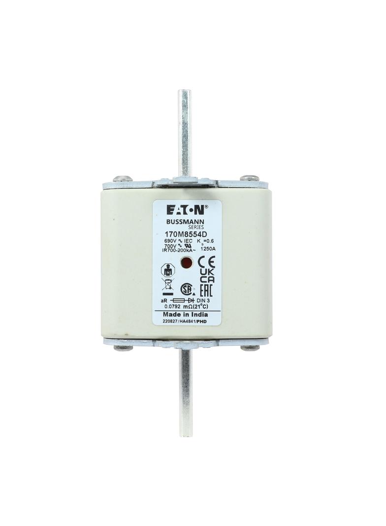 1250A 690V aR DIN 3 HSDNH FUSE Wkładka szybka 1250A AC 690V DIN 3 aR DIN IEC podwójny wskaź 170M8554