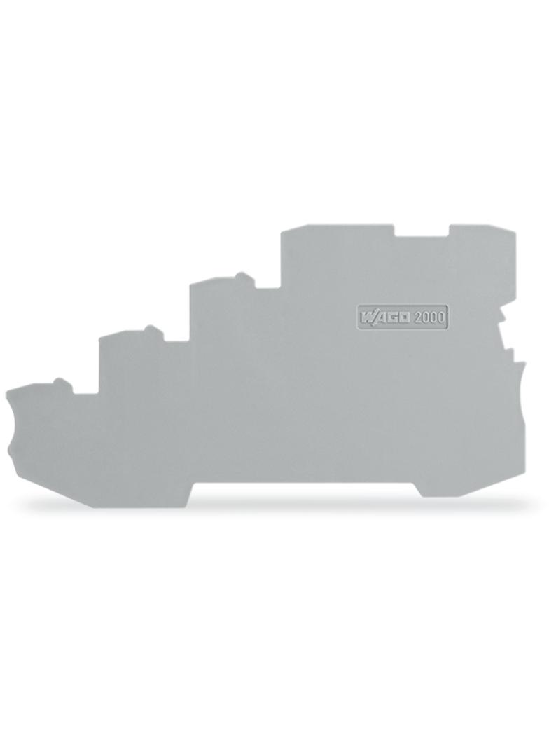 Ścianka końcowa/wewnętrzna gr. 1mm do złączek 4-przewodowych szara /25szt./ 2000-5491 WAGO