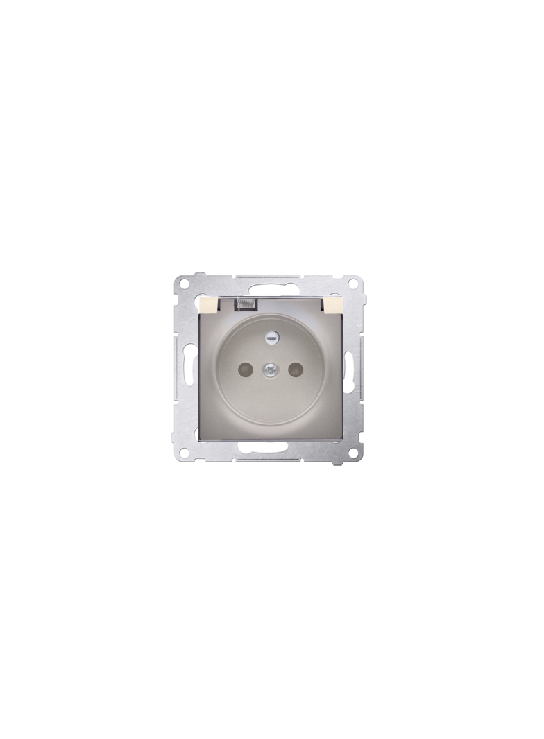 Simon 54 Gniazdo wtyczkowe do wersji IP44 Z USZCZELKĄ 16A 250V zaciski śrubowe klapka transparentna złoty mat *Uszczelka do ramek S54 PREMIUM DGZ1BZ.01/44A KONTAKT