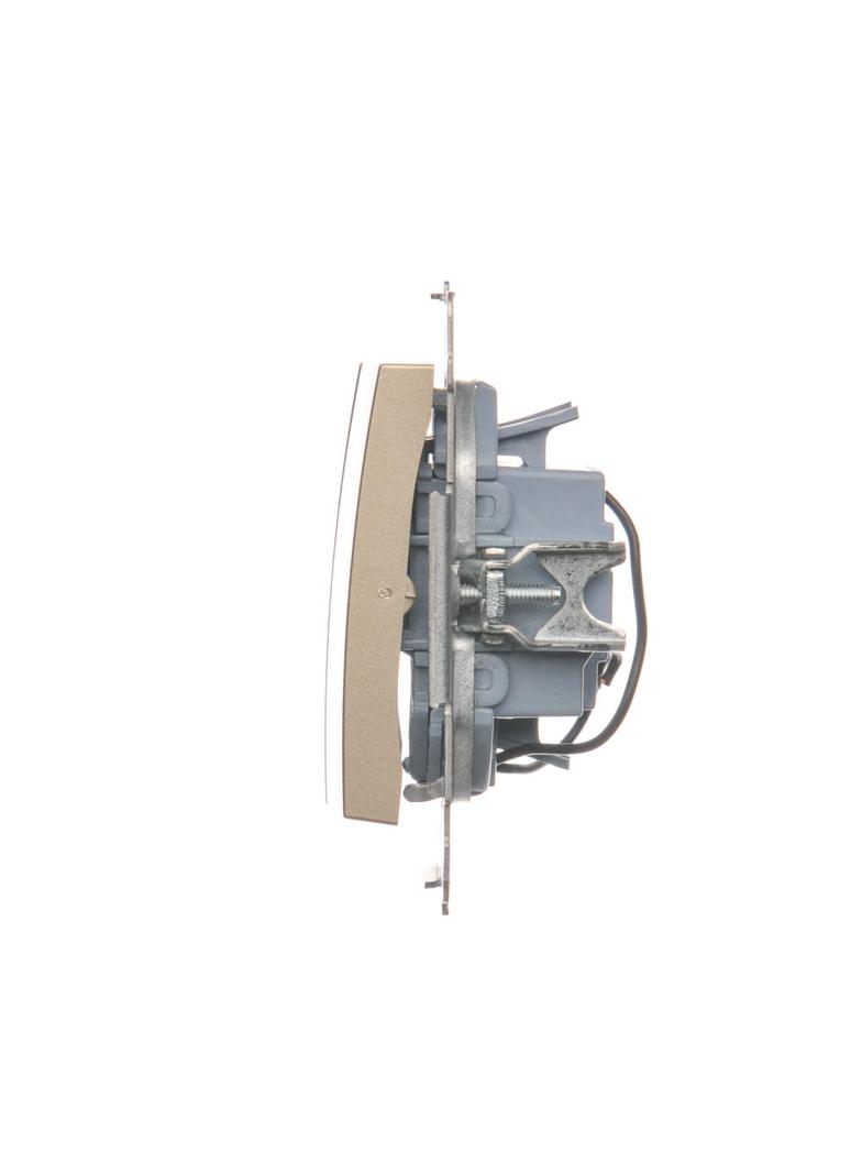 Simon 54 Łącznik potrójny z podświetleniem LED 10A 250V szybkozłączka złoty mat DW31L.01/44 KONTAKT