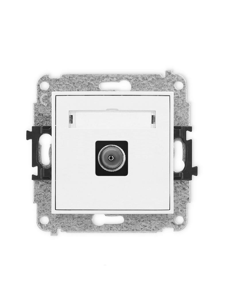 MINI Mechanizm gniazda antenowego pojedynczego TV biały