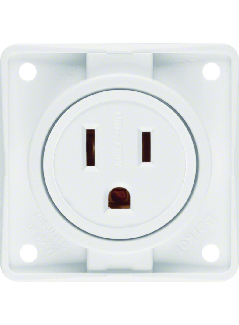 BERKER Integro Gniazdo z uziemieniem standard USA/KANADA NEMA 5-15R biały mat 862632502 HAGER