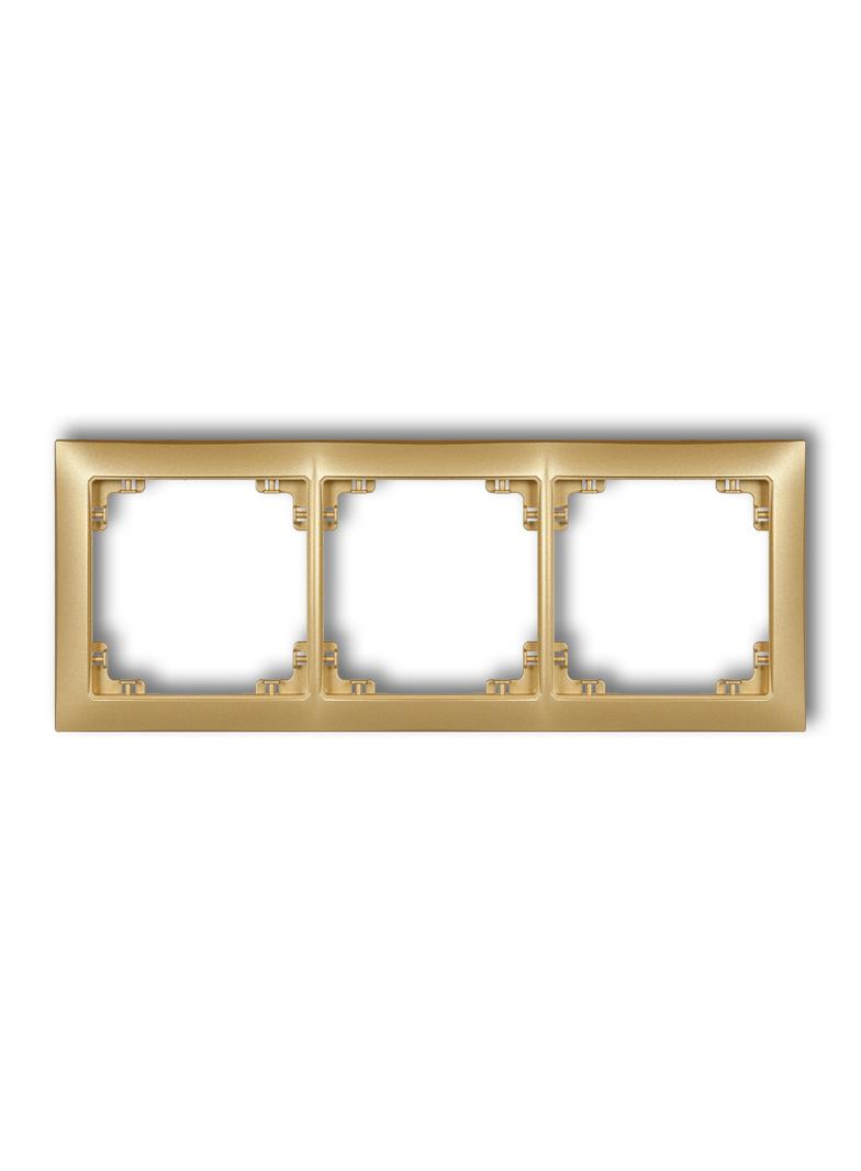 DECO Ramka uniwersalna potrójna z tworzywa DECO Soft złoty