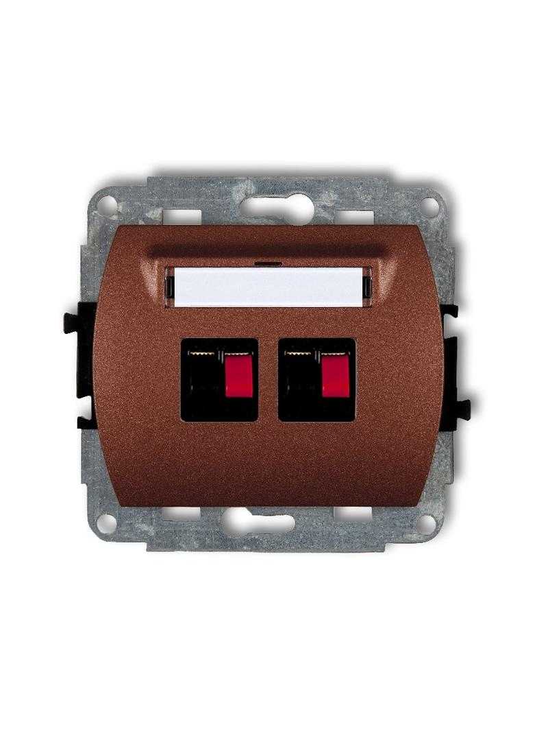 TREND Mechanizm gniazda głośnikowego podwójnego brązowy metalik