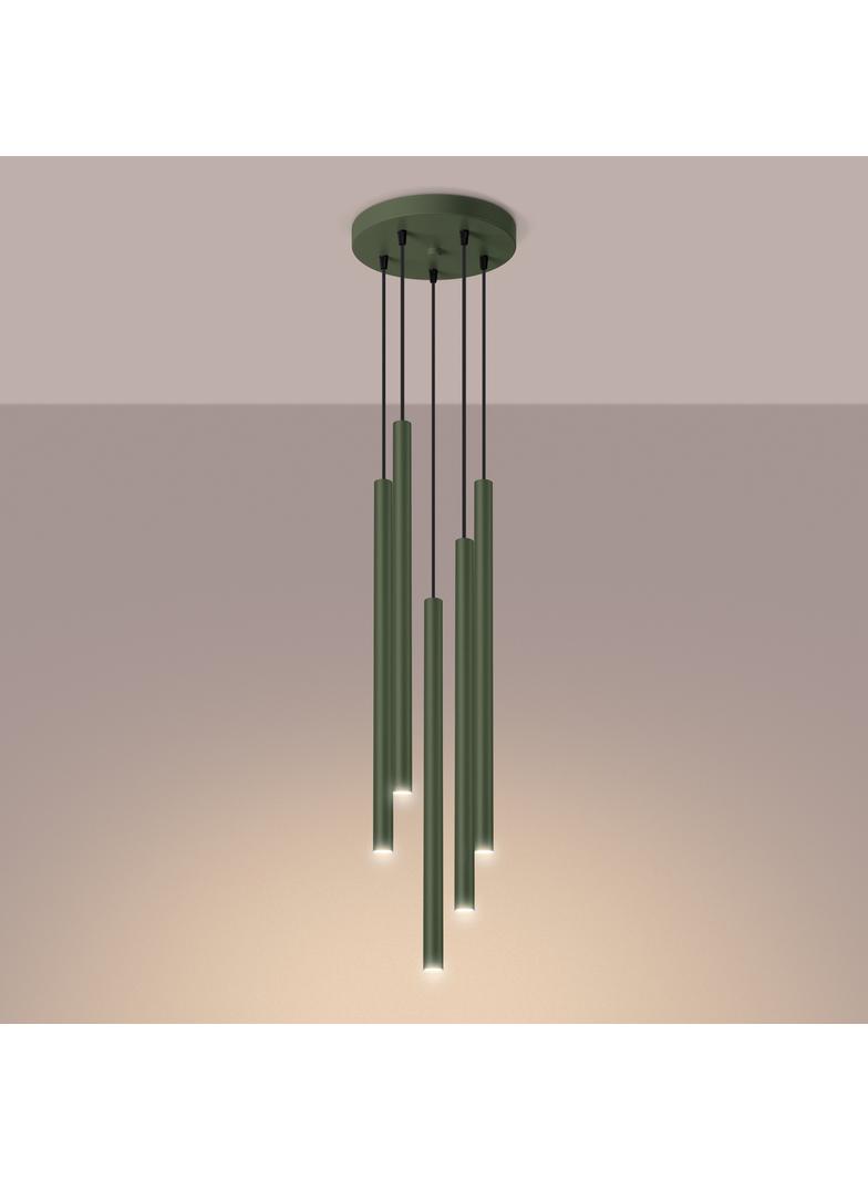 Sollux Lampa wisząca PASTELO 5P zielona oliwka SL.1522