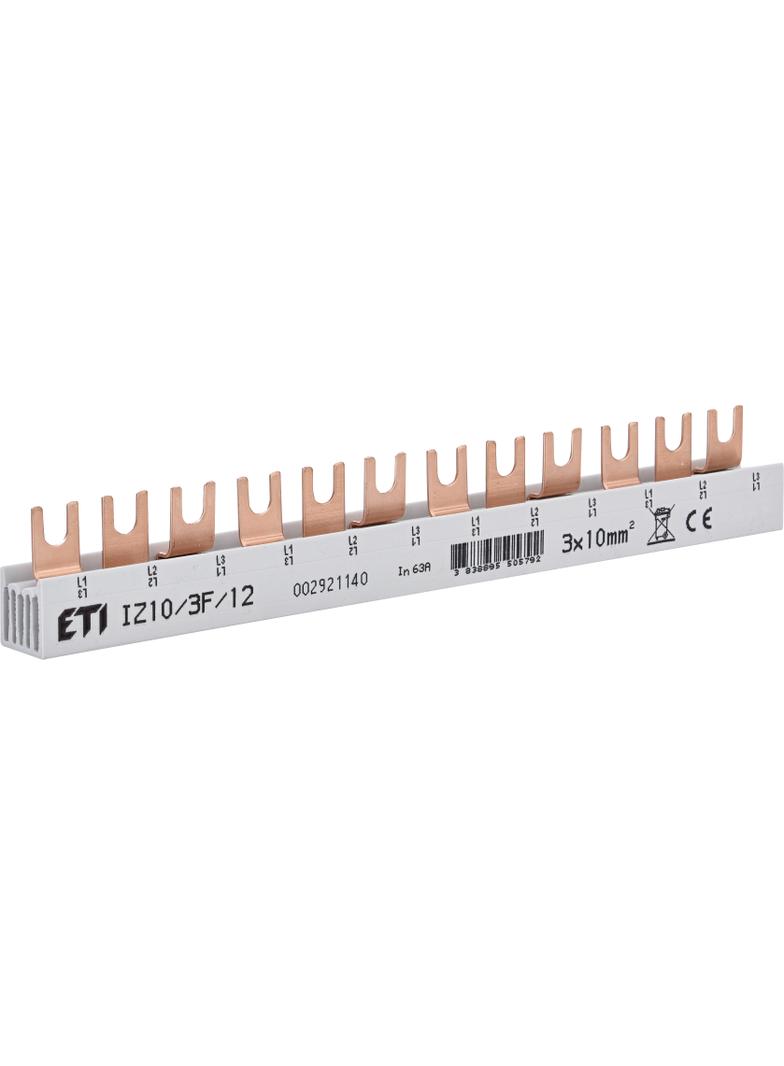 Szyna łączeniowa widełkowa 3P 63A 10mm2 (12 mod.) IZ10/3F/12 002921140 ETI