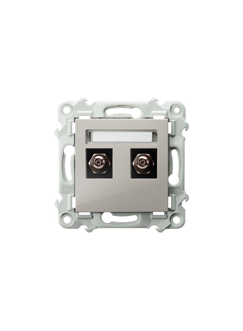 SZAFIR Gniazdo ekwipotencjalne podwójne - kolor kaszmirowy beż