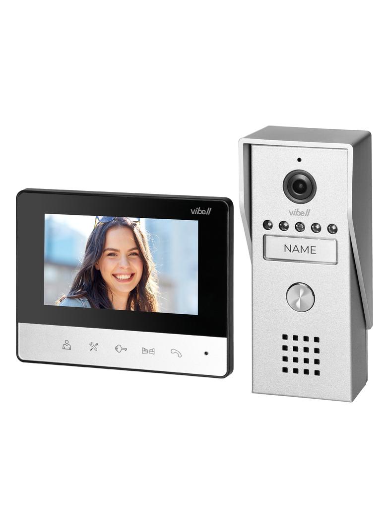 Zestaw wideodomofonowy bezsłuchawkowy, kolor LCD 4,3 z aluminiową wideo kasetą, LIRA