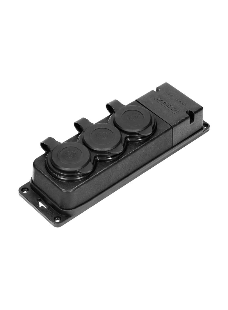 Rozgałęźnik bryzgoszczelny i odporny na uderzenia IP44 3 gniazda 16A 230V AC gumowy uniep OR-AE-1316