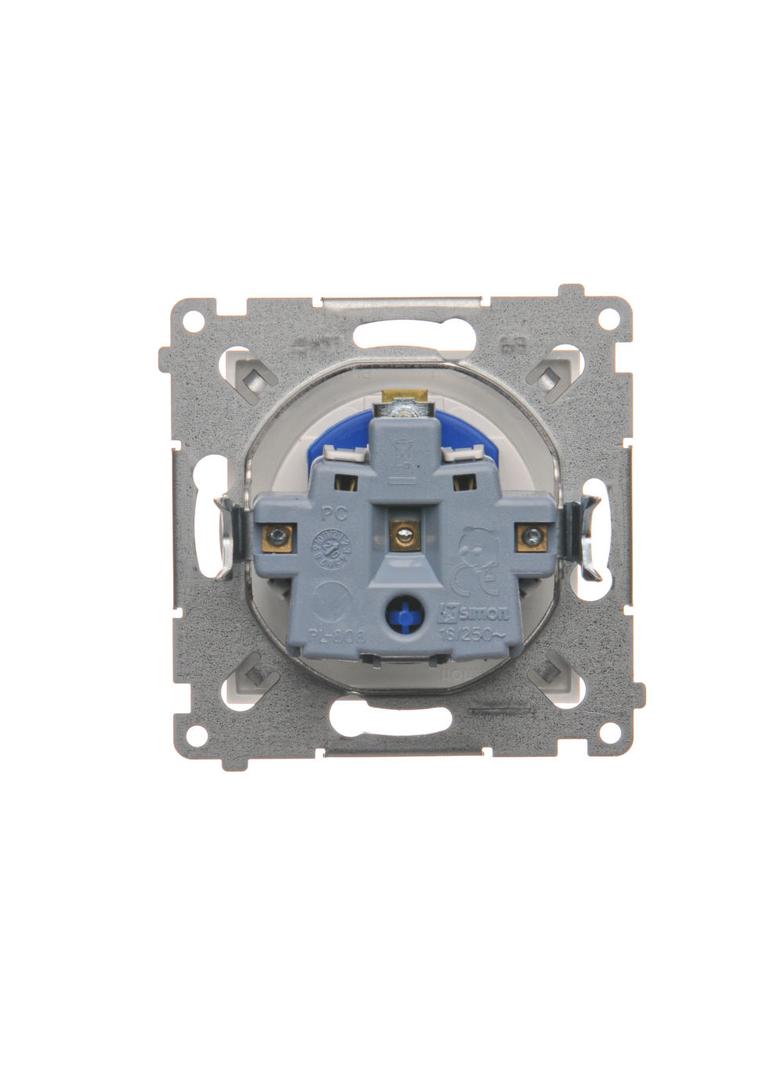 Simon 54 Gniazdo DATA z kluczem uprawniającym 16A z. śrub. biały