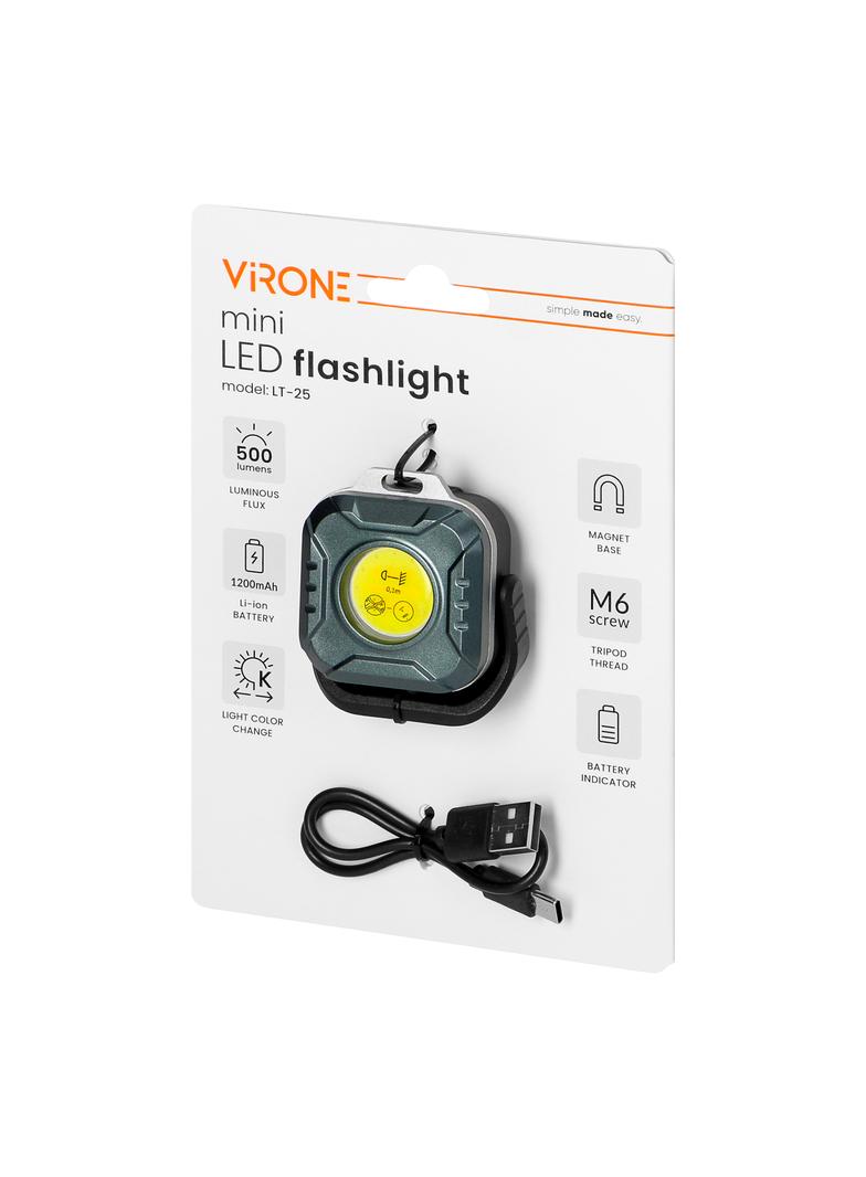 Mini latarka LED COB, 500lm, 1200mAh, CCT