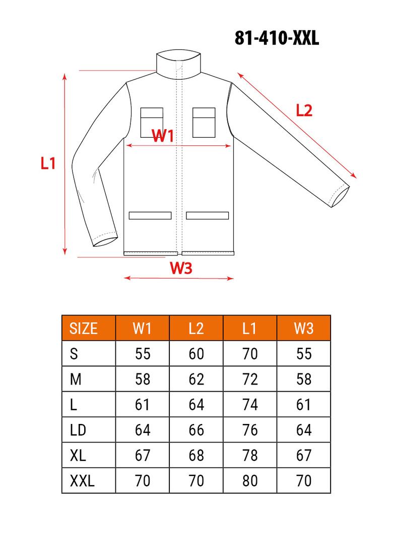 Bluza robocza, rozmiar XXL/58