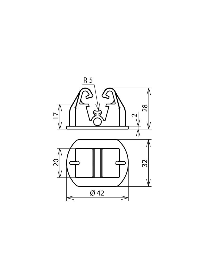 Adapter do drutu 10 mm, do wspornika typ FB, tworzywo