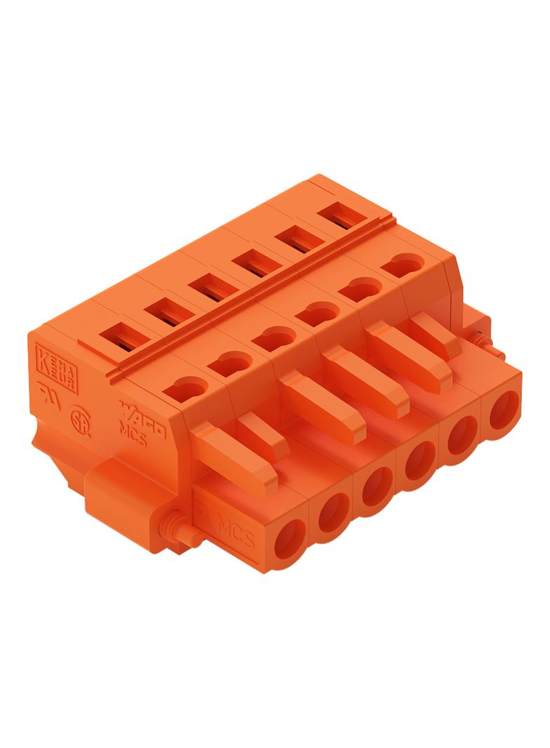 Gniazdo MCS-MIDI Classic 6-biegunowe pomarańczowe raster 5,08mm /50szt./ 231-306/107-000 WAGO