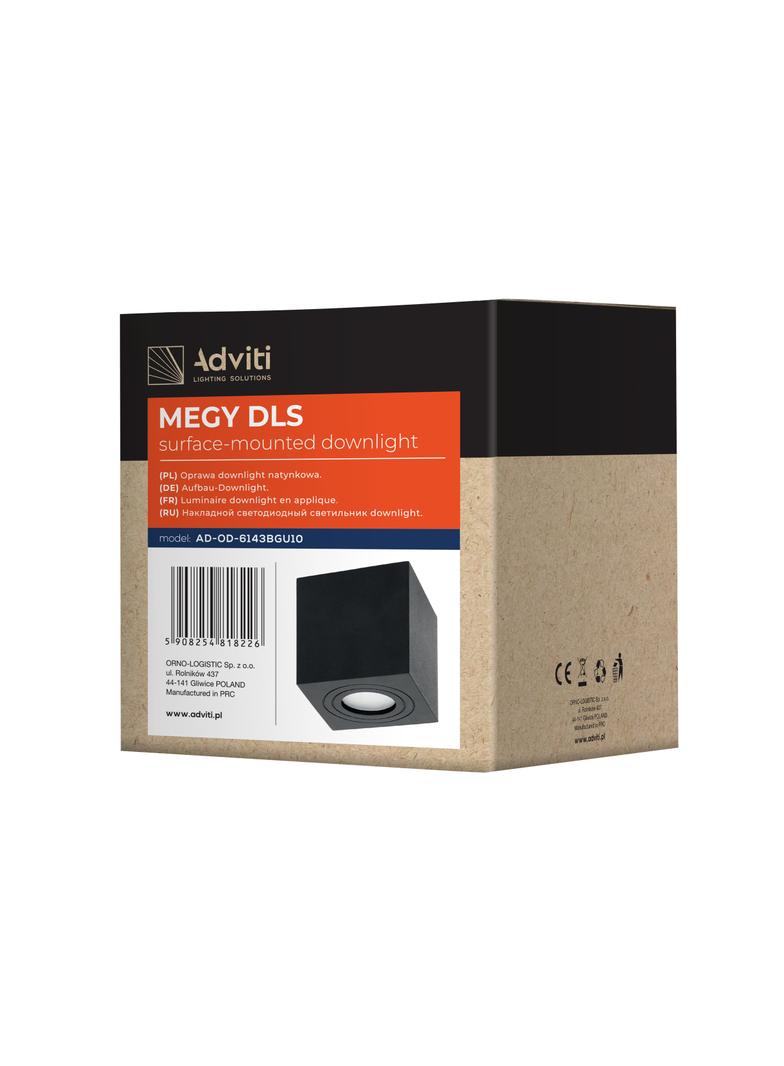MEGY DLS GU10 downlight max 50W, IP54, kwadrat, czarny, aluminium AD-OD-6143BGU10 ORNO