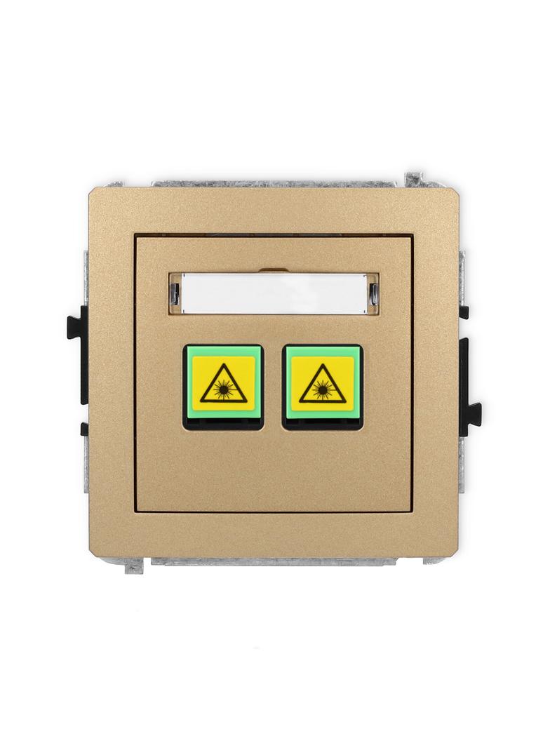 DECO Mechanizm gniazda światłowodowego/optycznego podwójnego złoty metalik