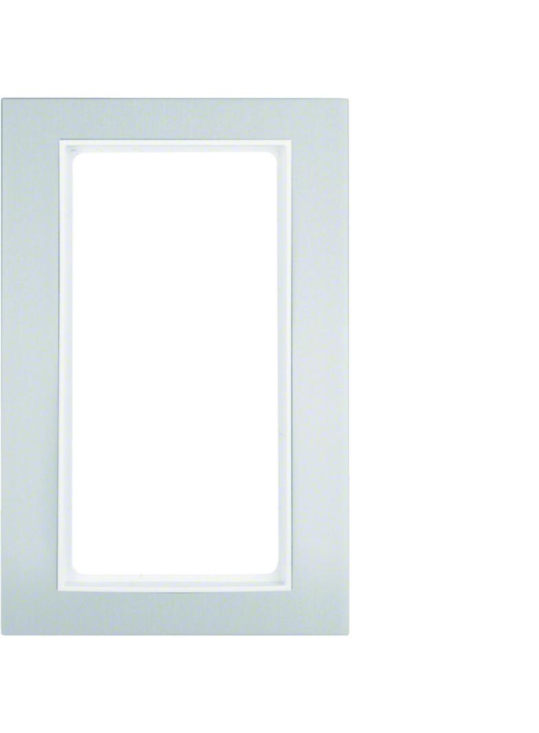 BERKER B.3 Ramka z dużym wycięciem aluminium/biała 13093904 HAGER
