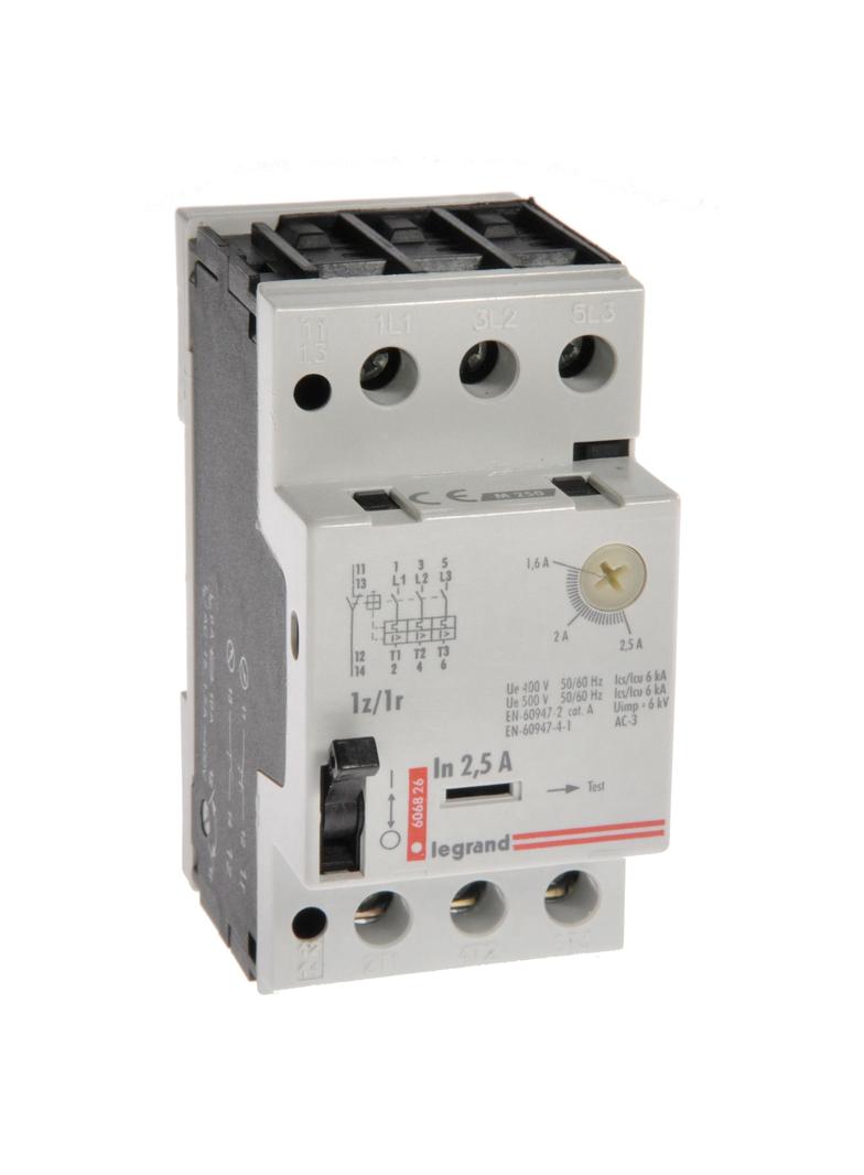 Wyłącznik Silnikowy 3P 0,8Kw 1,6-2,5A M 250 1R/1Z 2,5 606826 LEGRAND