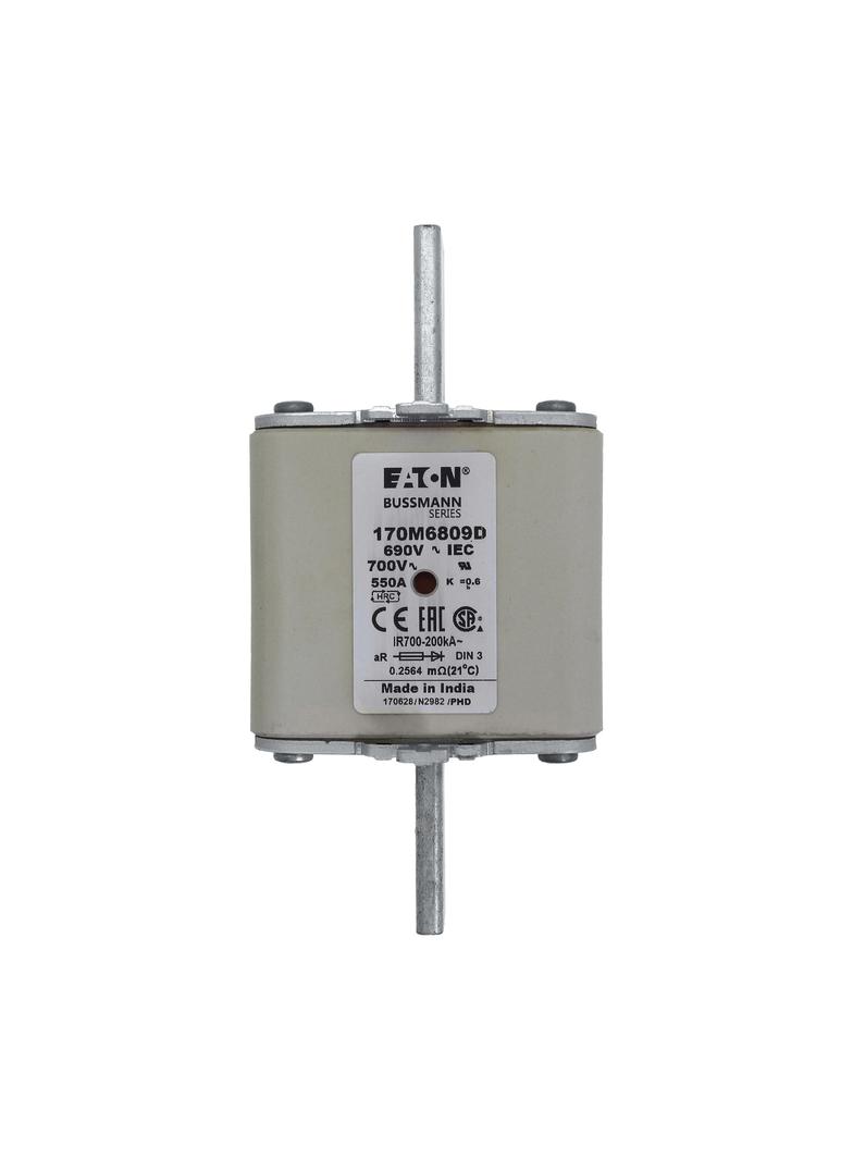 550A 690V aR DIN 3 HSDNH FUSE Wkładka szybka 550A AC 690V DIN 3 aR DIN IEC podwójny wskaźni 170M6809