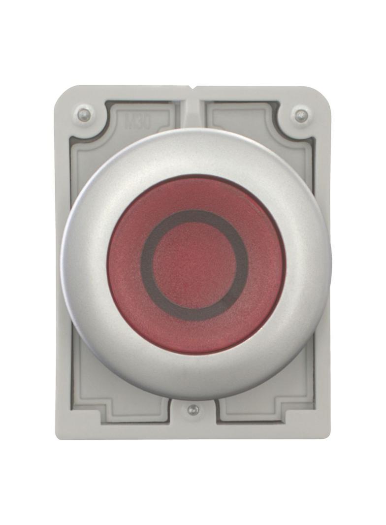 M30C-FDL-R-X0 Przycisk podświetlany 30mm płaski czerwony O z samopowrotem 182958 EATON