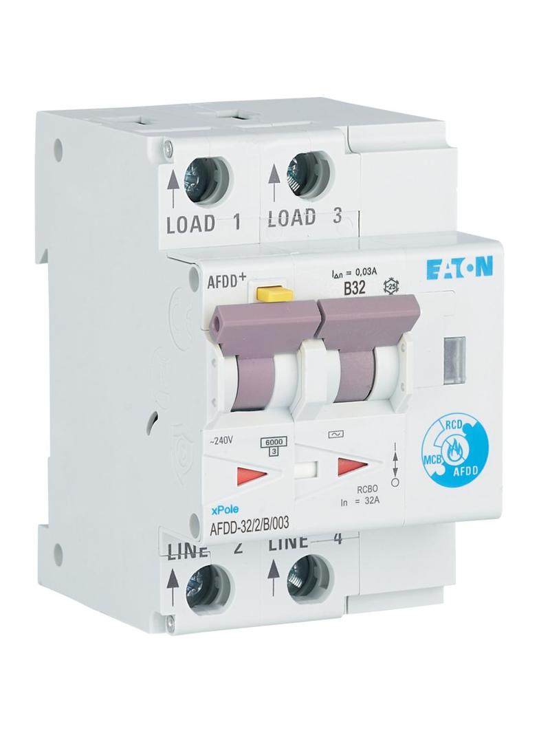 AFDD-32/2/B/003 Przeciwpożarowy detektor iskrzenia 10kA B32A 2P 30mA typ AC 187230 EATON