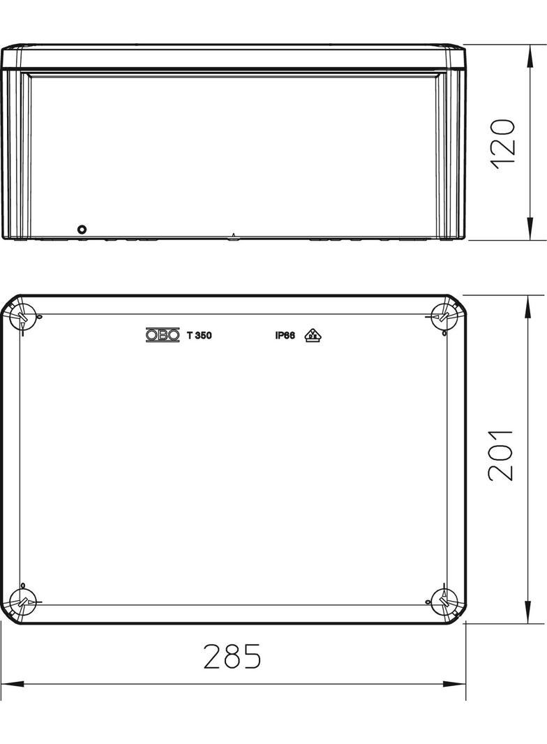 T 350, SKRZYNKI ROZGAŁĘŹNE 285X201X120