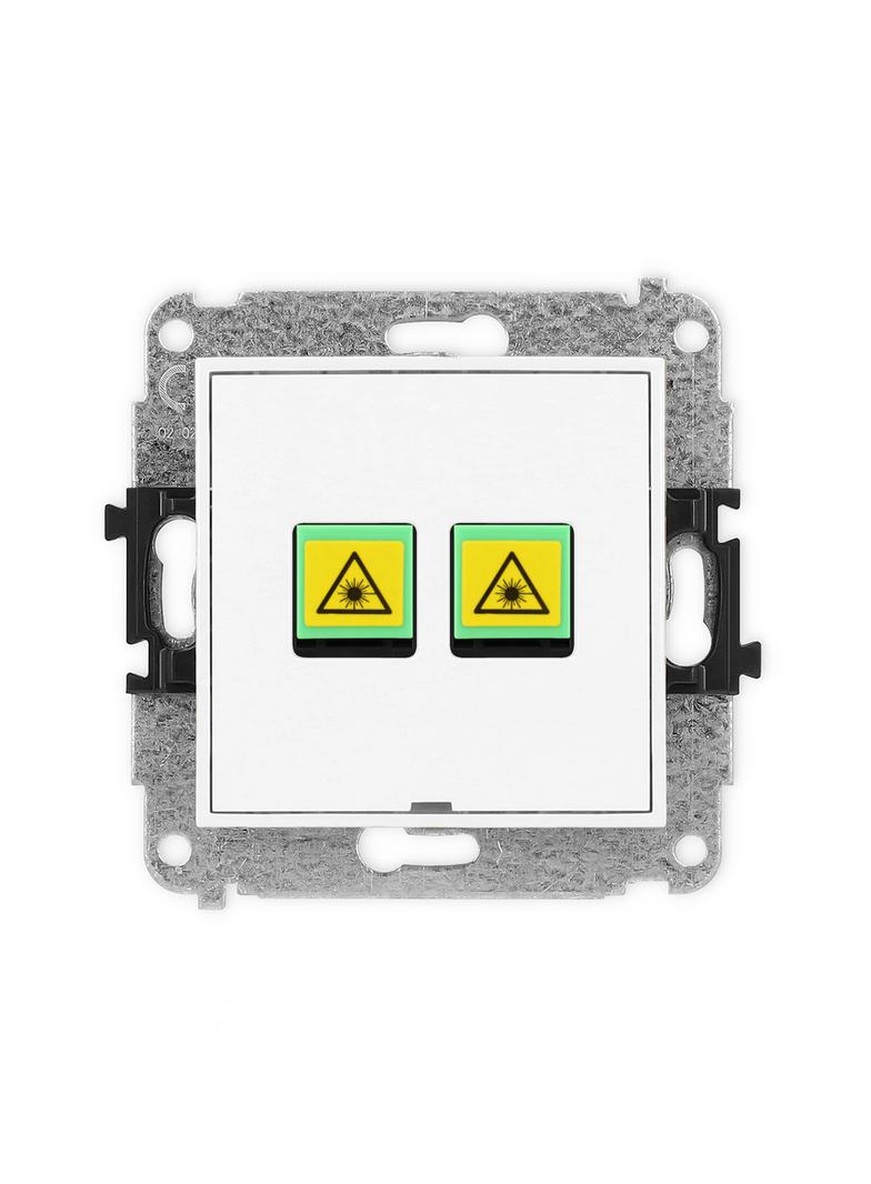 ICON Mechanizm gniazda światłowodowego/optycznego podwójnego, bez pola opisowego biały