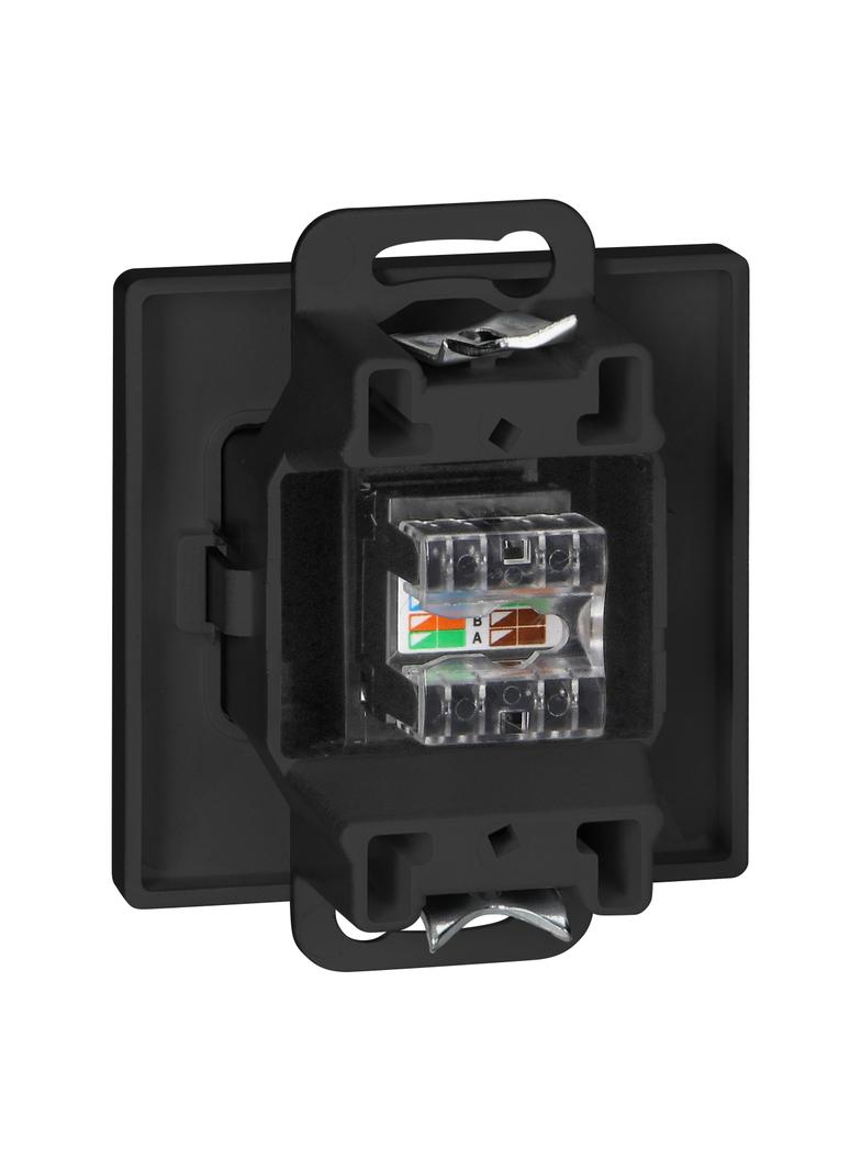Gniazdo 1xRJ45 Cat5 Pearl, RJ45-5CAT/P1, czarny
