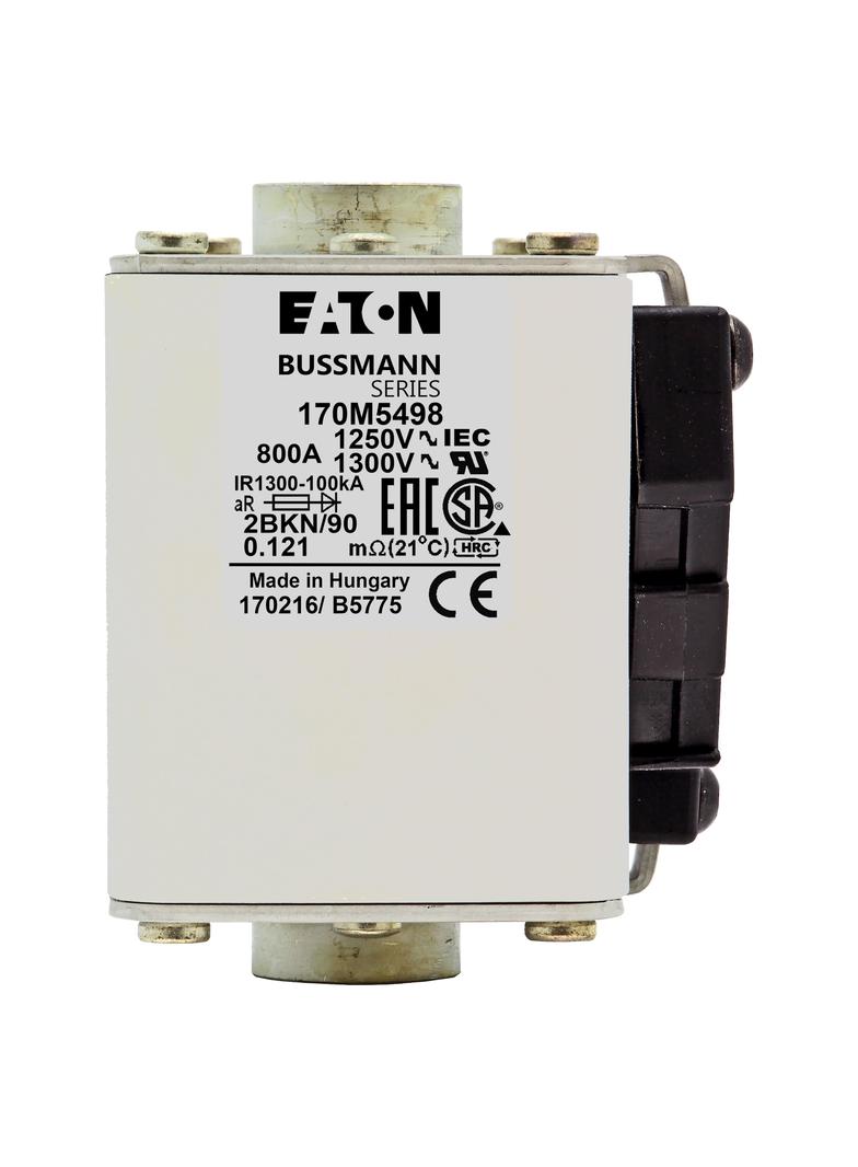 FUSE 800A 1250V 2BKN/90 AR CU Wkładka szybka 800A AC 1250V rozmiar 2 61x77x91 mm aR IEC UL 170M5498