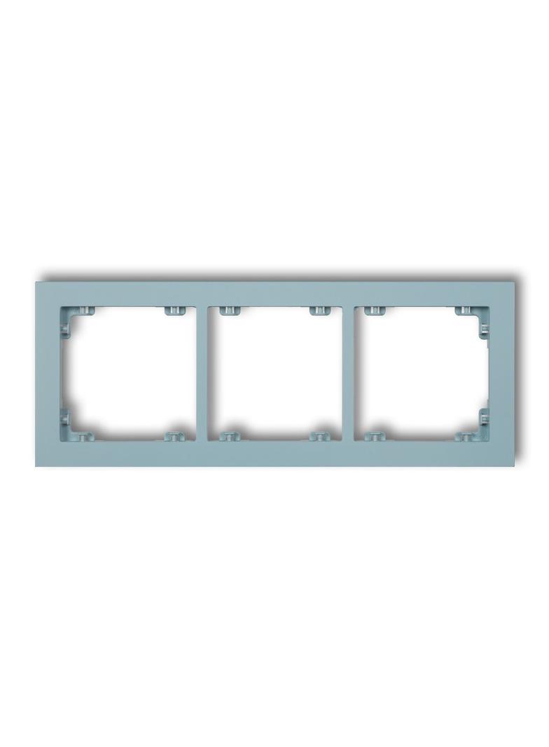 DECO Ramka uniwersalna potrójna z tworzywa DECO Pastel Matt lazurowa