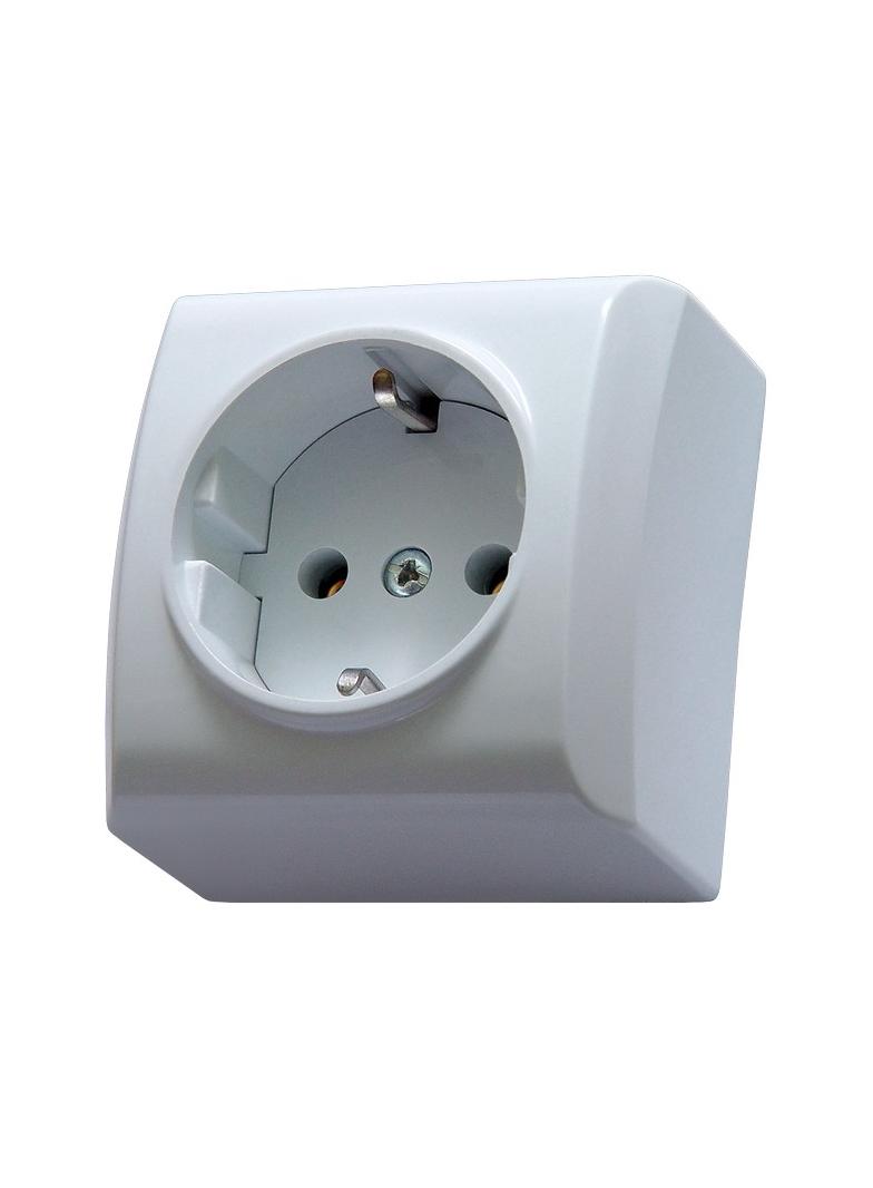 BIS Gniazdo pojedyncze z uziemieniem schuko - kolor biały