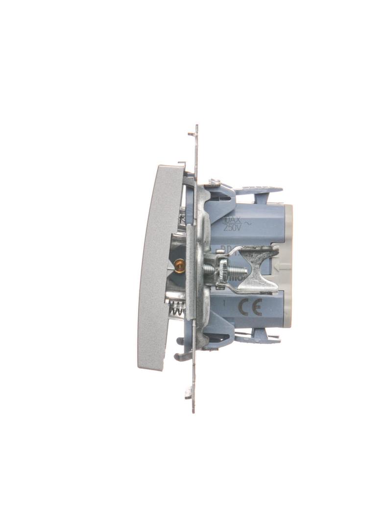 Simon 54 Przycisk „dzwonek” 10A szybkozłączka srebrny mat