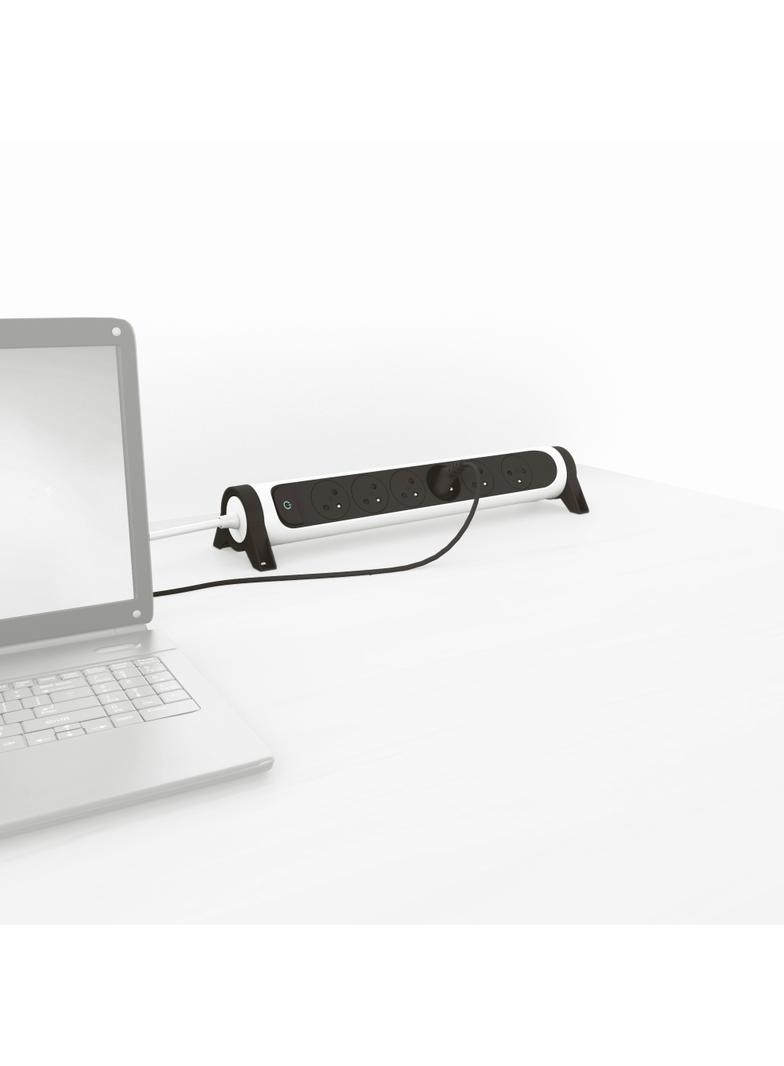 PRZEDŁUŻACZ PREMIUM, OBROTOWY, 6X2P+Z, Z PRZEWODEM 1.5 METRA 3X1.0 MM2 - BIAŁY/GRAFITOWY, Legrand