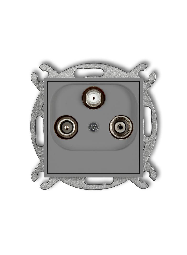 ICON Mechanizm gniazda abonenckiego RTV-SAT przelotowego 10dB szary mat