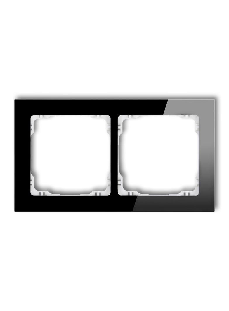 DECO Ramka uniwersalna podwójna - efekt szkła (ramka: czarna; spód: biały)