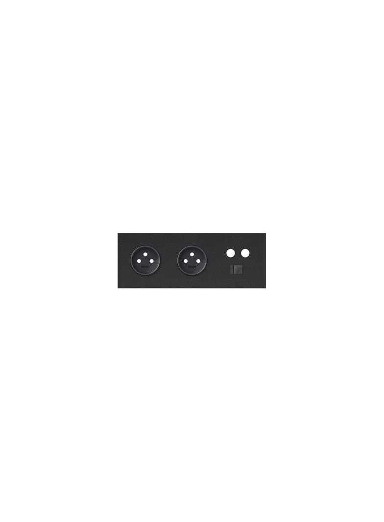 Simon 100 Panel 3-krotny: 2 gniazda + 1 TV + 1 RJ45 czarny mat 10020316-238 KONTAKT