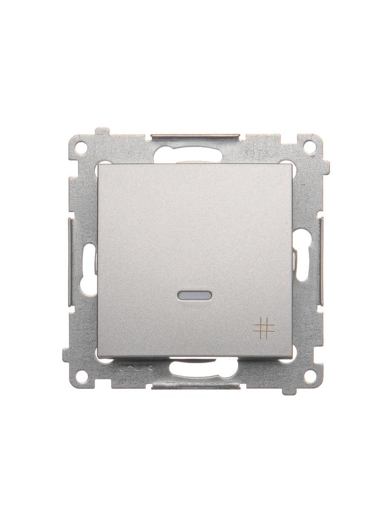 Simon 54 Łącznik krzyżowy z podświetleniem LED 10A 250V szybkozłączka srebrny mat DW7L.01/43 KONTAKT