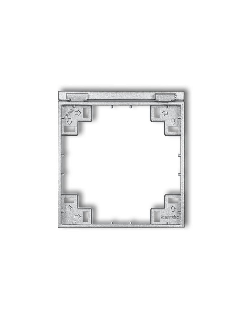 MINI SCHUKO Ramka pośrednia do gniazda bryzgoszczelnego z uziemieniem SCHUKO srebrny metalik KARLIK