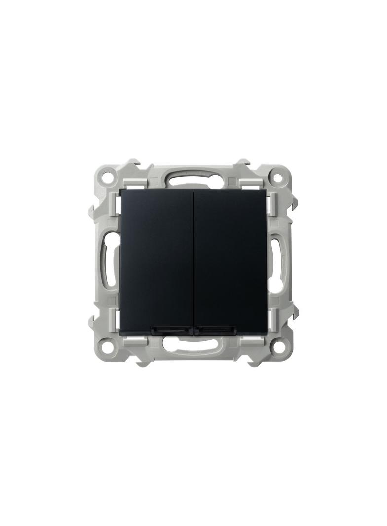 SZAFIR Łącznik dwugrupowy świecznikowy z podświetleniem niebieskim - kolor czarny metalik