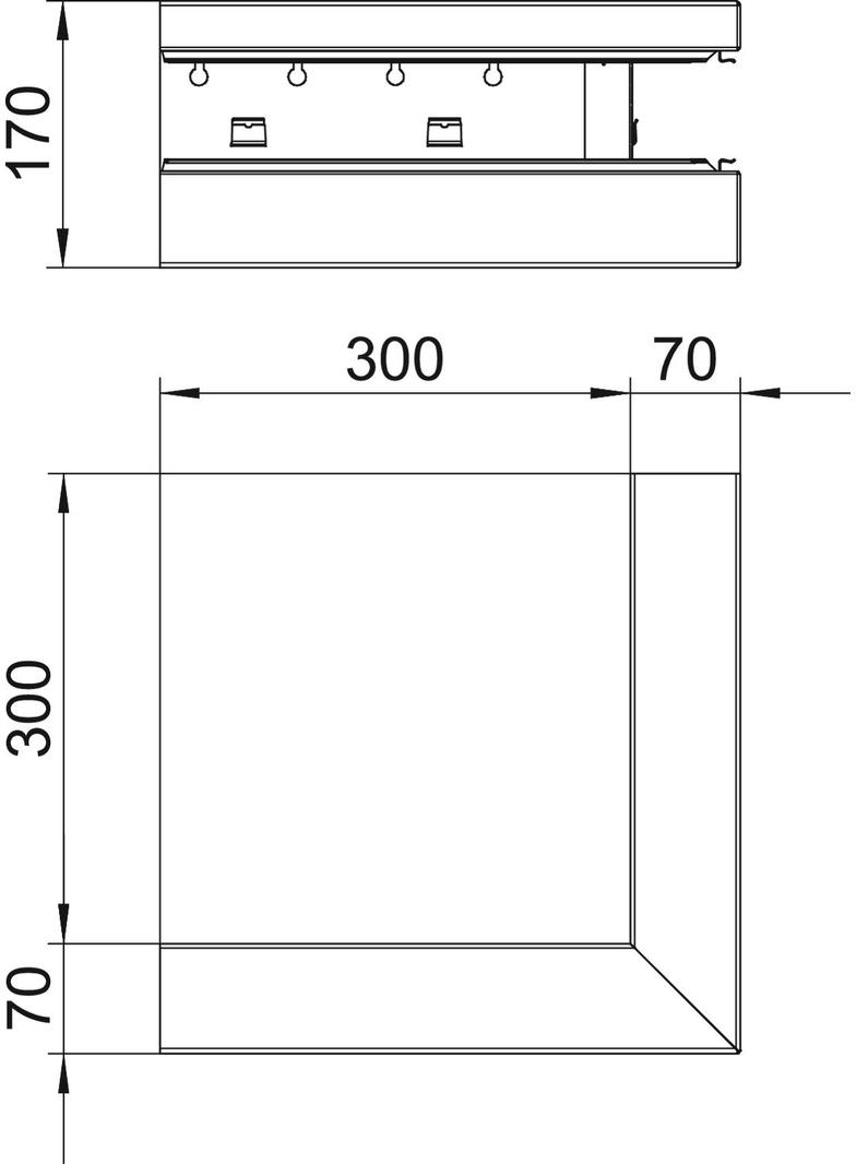 GS-AA70170RW, NAROŻE ZEWN. 70X170 CZ.B.