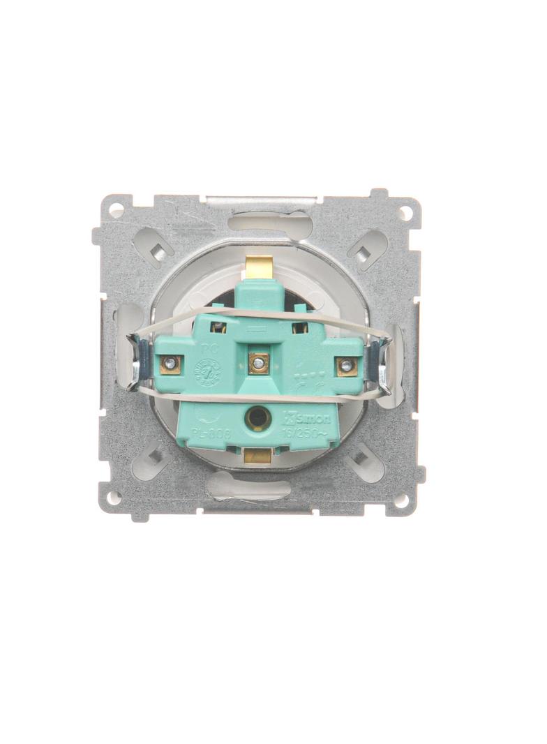Simon Basic Gniazdo wtyczkowe z uziemieniem Schuko z przesłonami torów prądowych16A 250V zaciski śrubowe biały BMGSZ1Z.01/11 BMGSz1z.01/11 KONTAKT