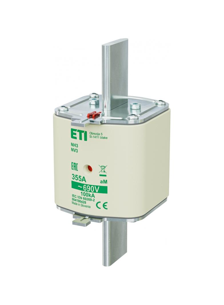 Wkładka topikowa NH silnikowa KOMBI NH3 aM 355A 690V 004186428 ETI