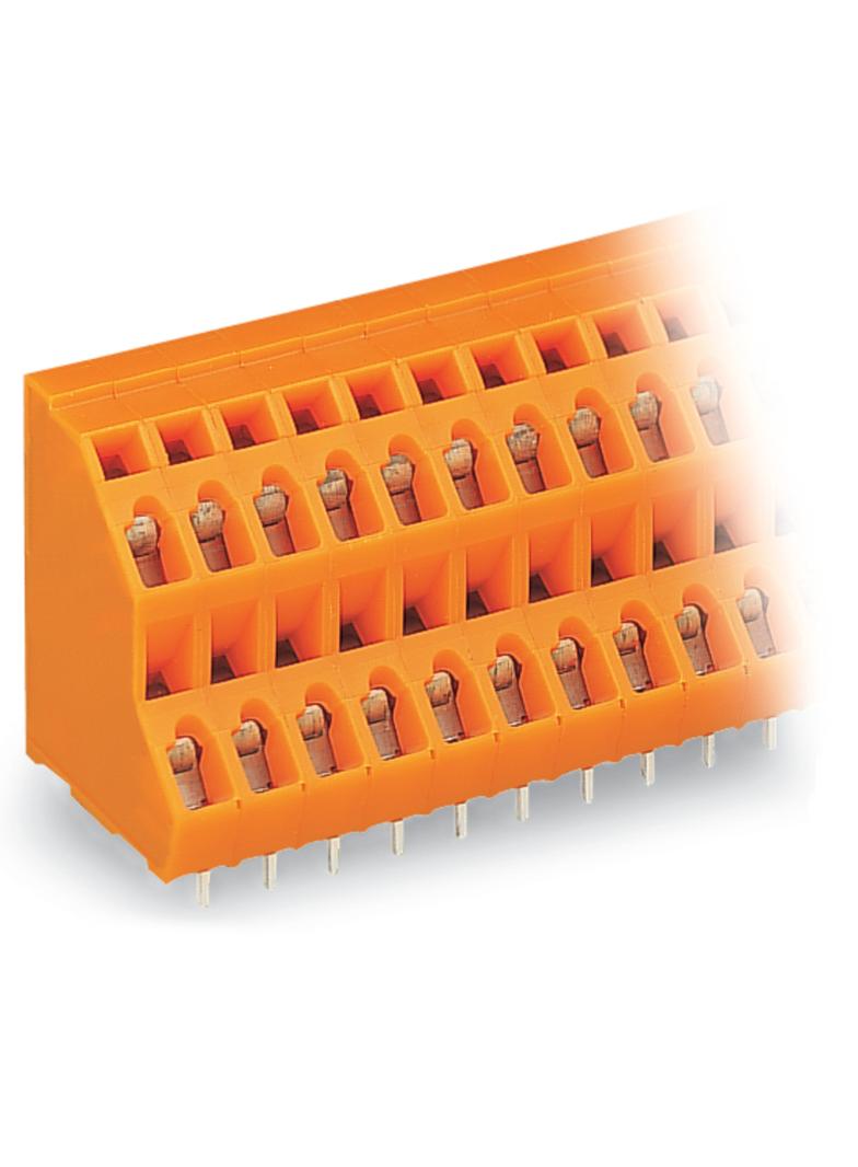 2-piętrowa listwa do pł. drukowanych 4-bieg. pomarańczowa raster 5,08 mm