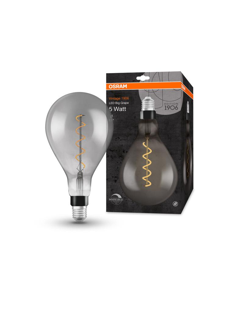 Lampa LED Vintage 1906 dim CL A160 Filament szkło przezroczyste SMOKE 12 dim 5W 818 E27