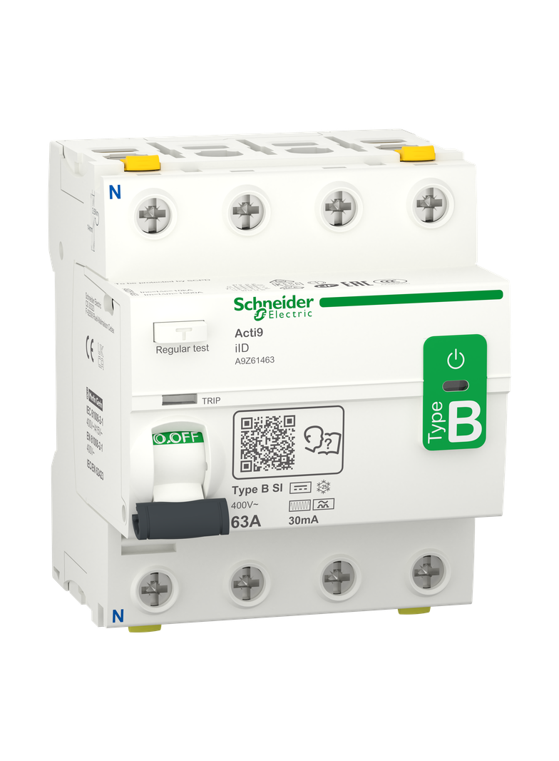 Wyłącznik różnicowoprądowy Acti9 iID-63-4-30-B-SI 63A 4-biegunowy 30mA typ B-SI