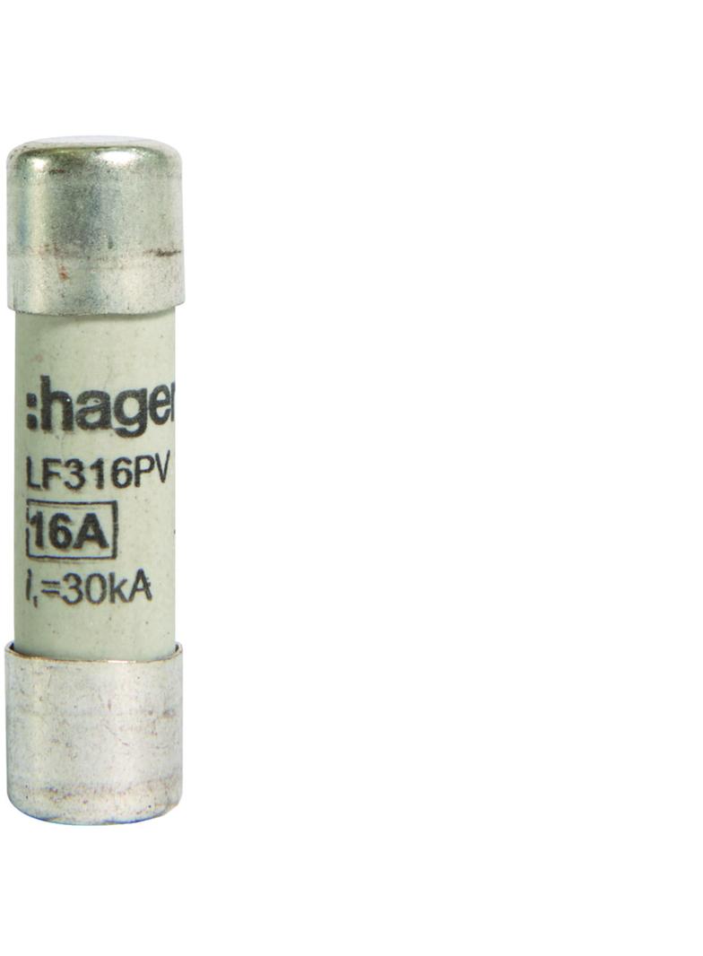 Wkładka bezpiecznikowa cylindryczna CH-10 10x38mm gPV 16A 1000VDC LF316PV HAGER