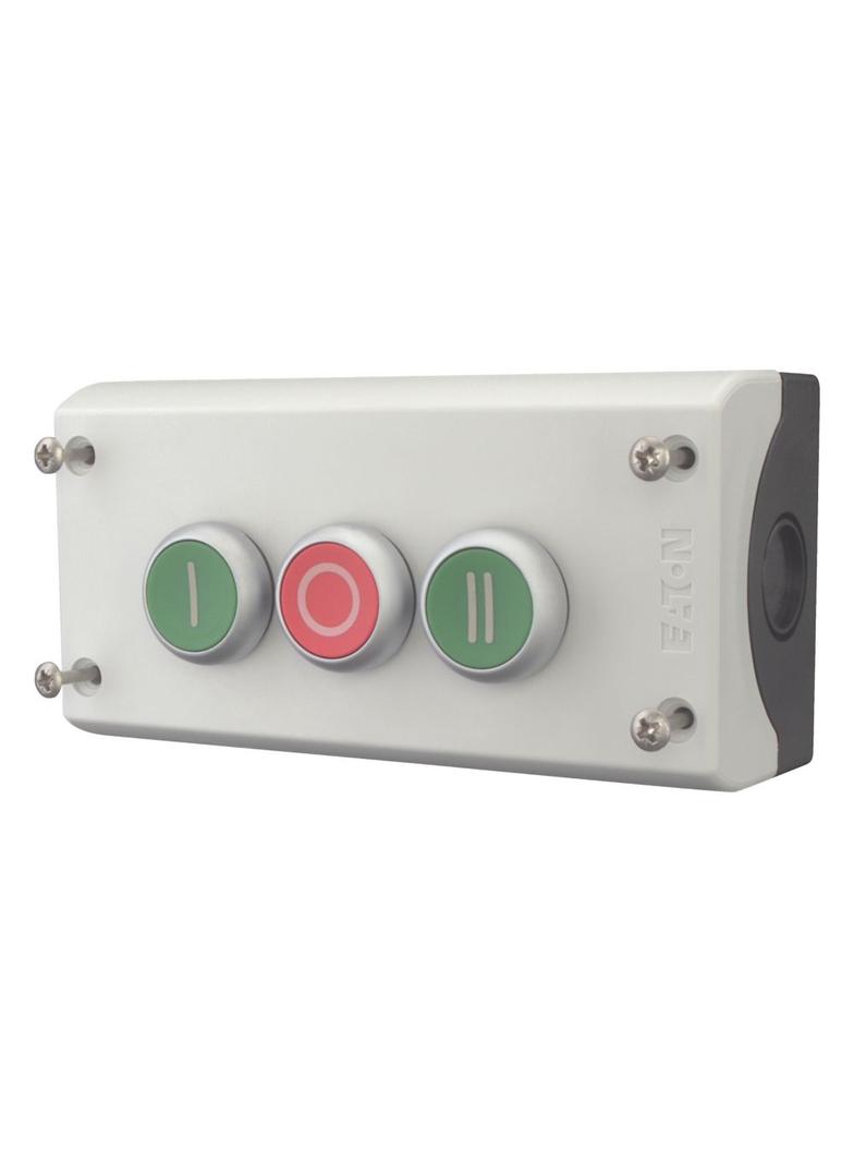 M22-I3-M1 Kaseta sterownicza 3-otworowa z przyciskami zielony/czerwony/zielony IP65 216532 EATON